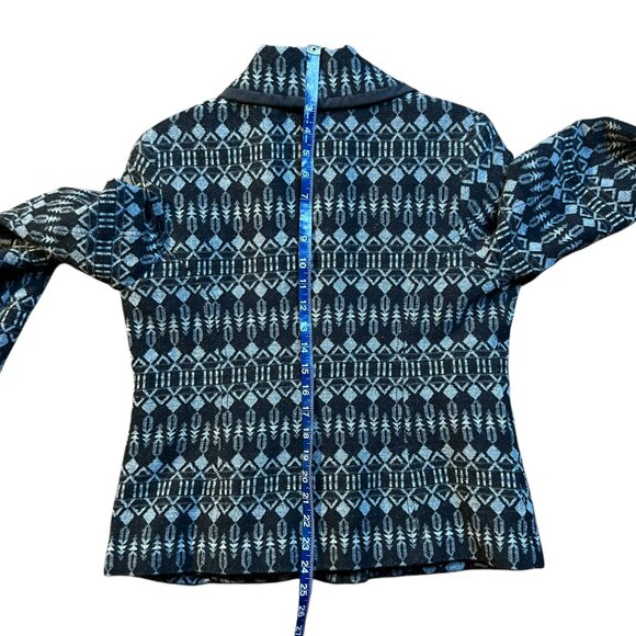 Women's Pendleton 100% Wool Jacquard Pattern Zipper Jacket Coat Blazer - Large - Picture 12 of 15